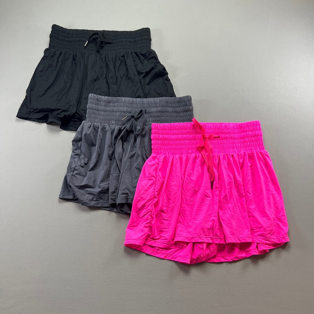 Lot Of 3 Athletic Skorts Womens Medium Multicolor Nylon Stretch Golf Tennis
